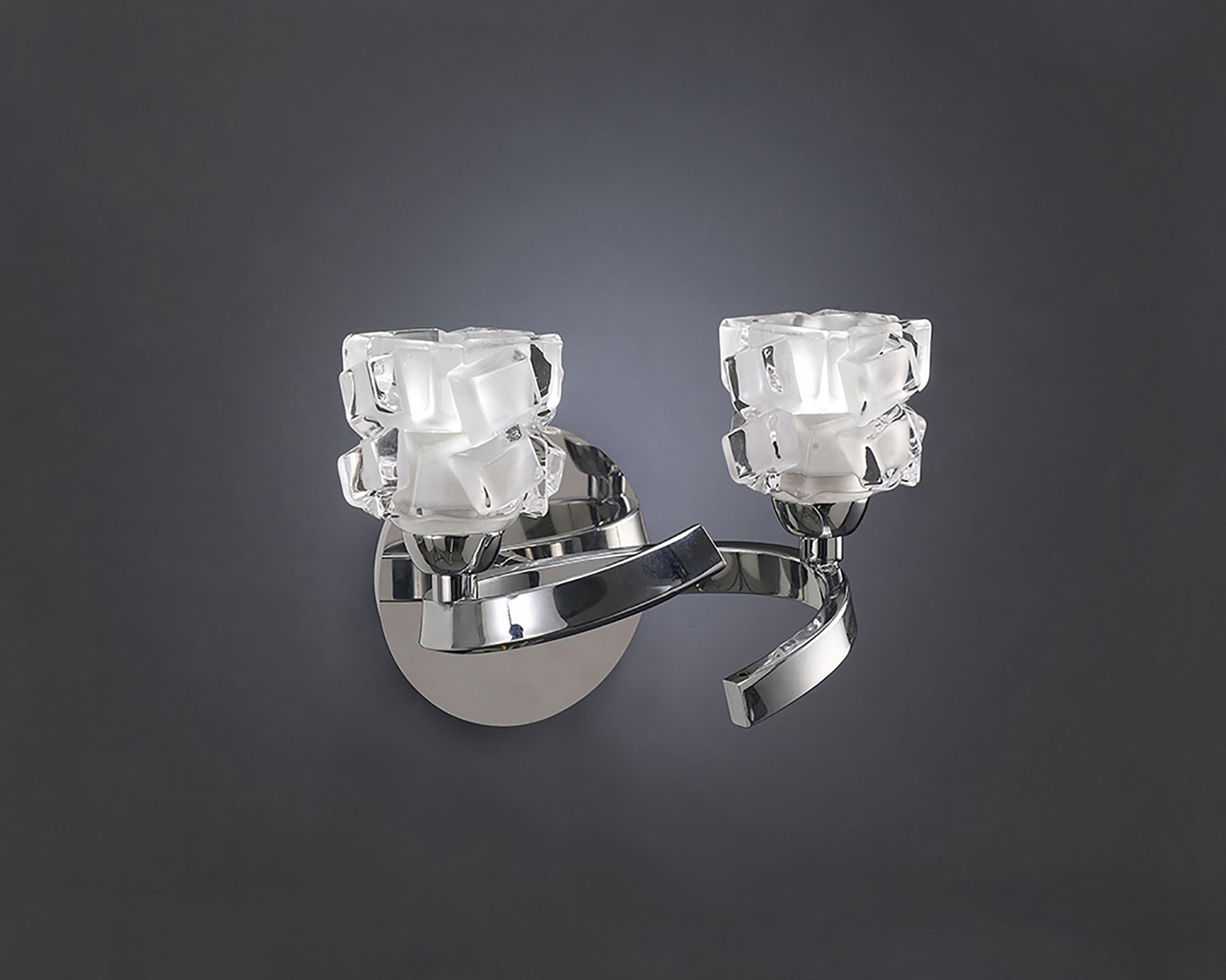 Ice Polished Chrome Wall Lights Mantra Armed Wall Lights